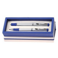 Blue Ball Pen and Roller Ball Pen Set